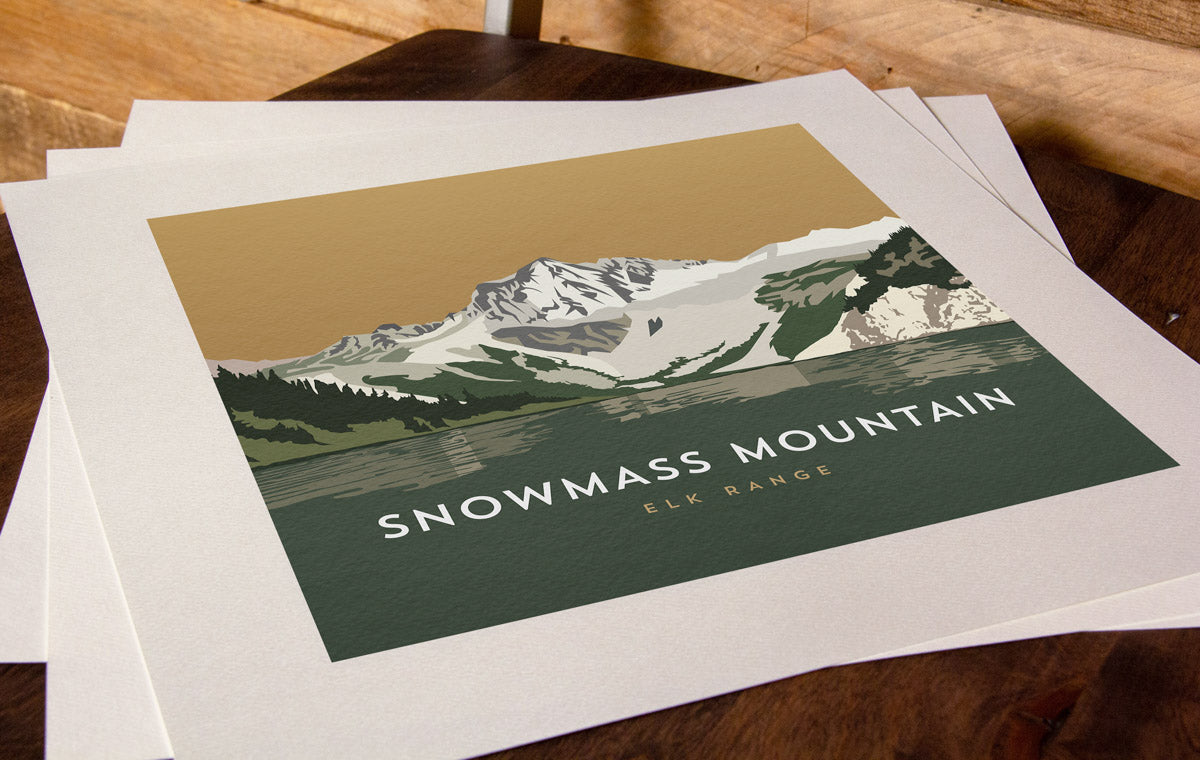 Snowmass Mountain Colorado 14er Art Print