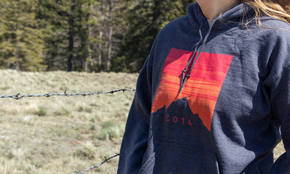 Colorado 14er Sunset Hoodie Dark Grey
