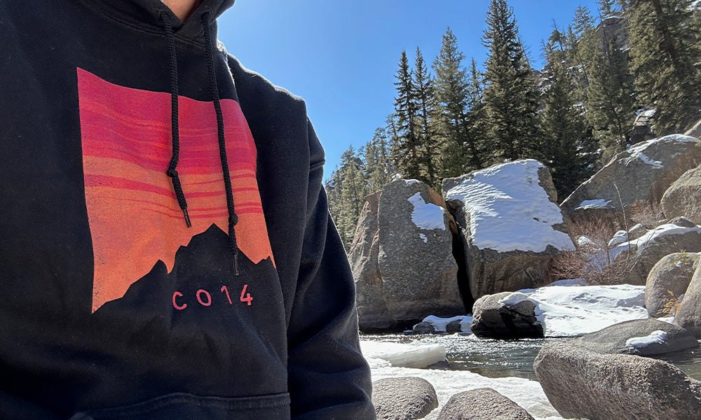 Colorado 14er Sunset Hoodie Black