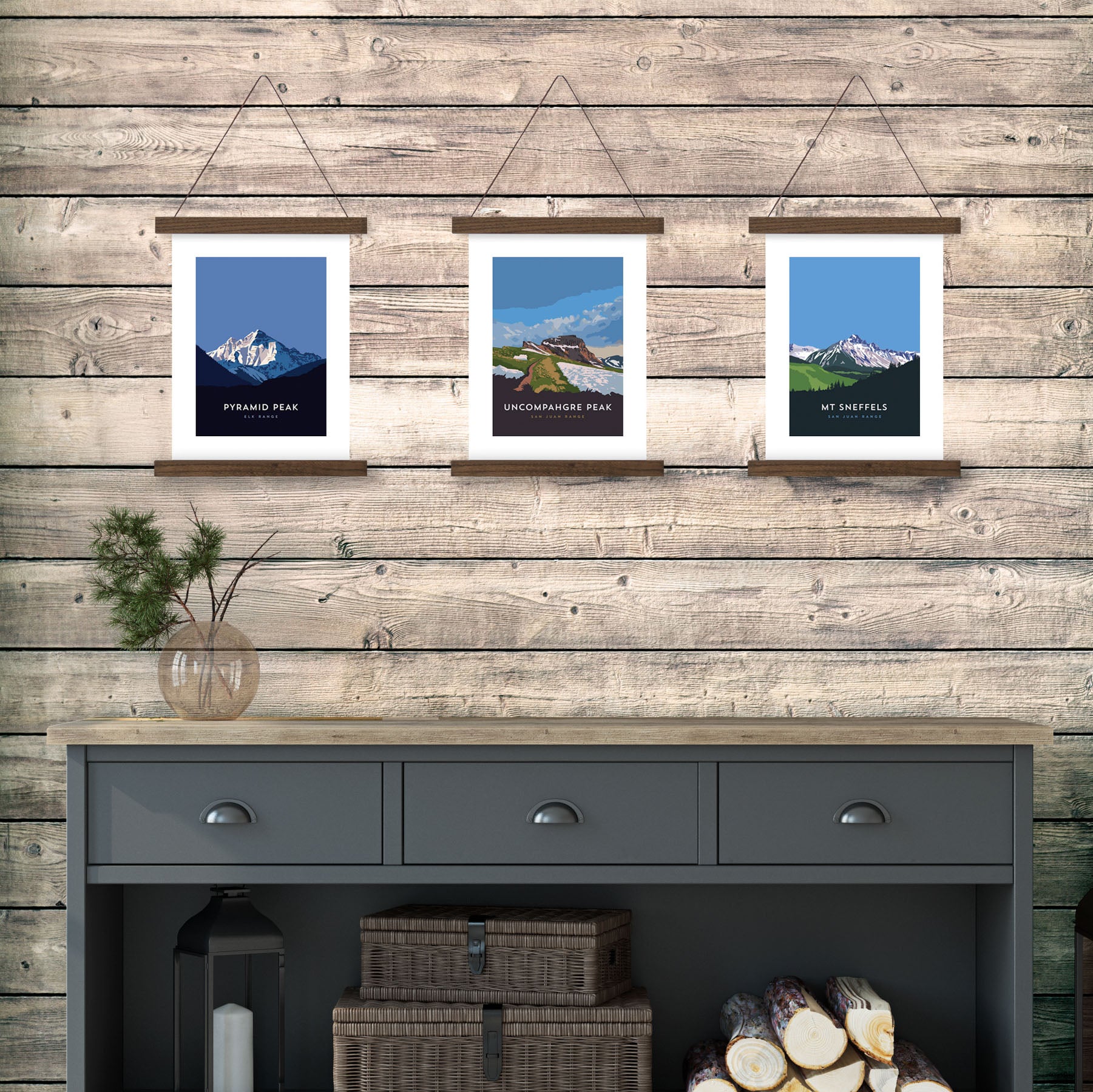 Uncompahgre Peak Colorado 14er Hanger Frame Poster