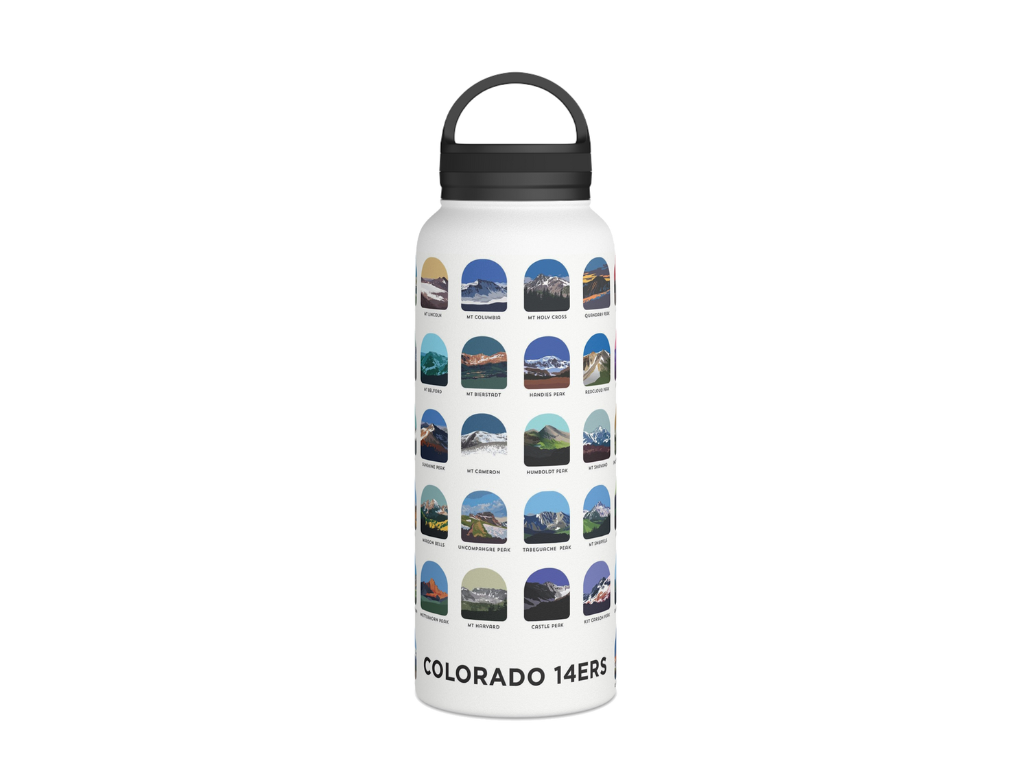 Colorado 14ers Water Bottle Stainless Steel with Handle Lid