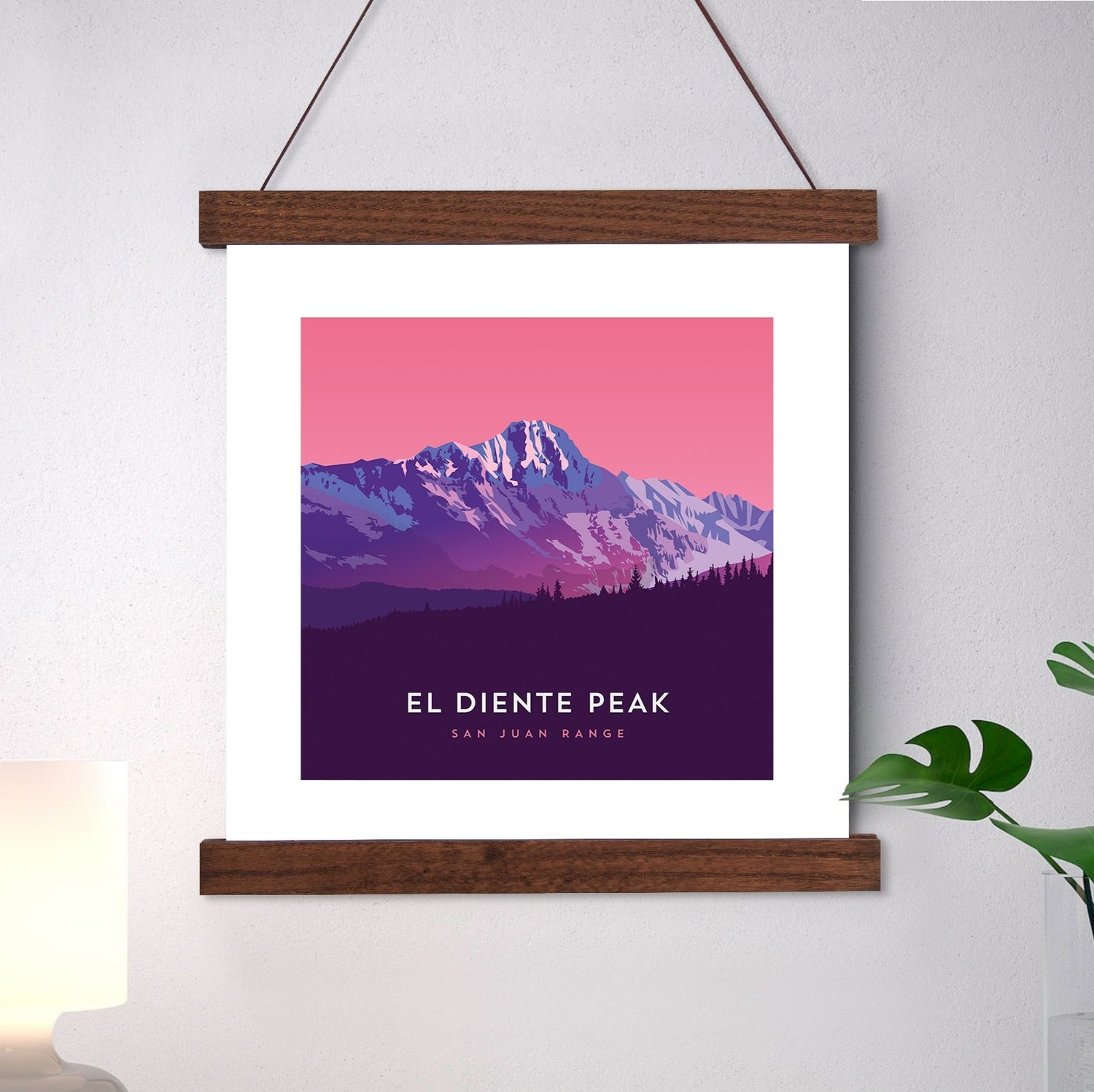 El Diente Peak Colorado 14er Art Print with Hanger Frame