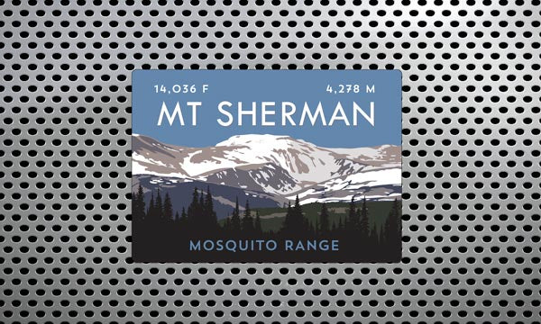 Mount Sherman Colorado 14er Magnet