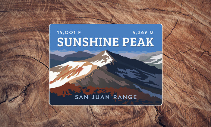 San Juan Range Colorado 14er Sticker Pack