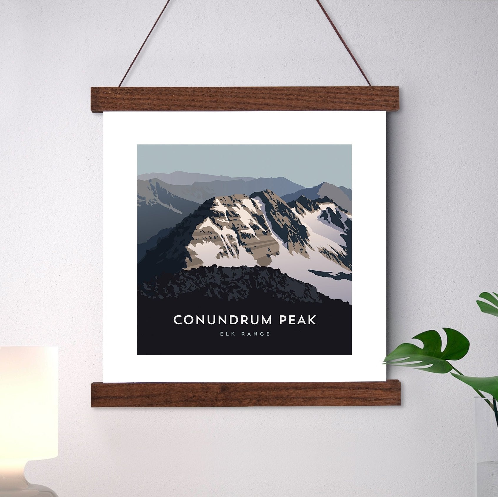 Conundrum Peak Colorado 14er Art Print with Hanger Frame