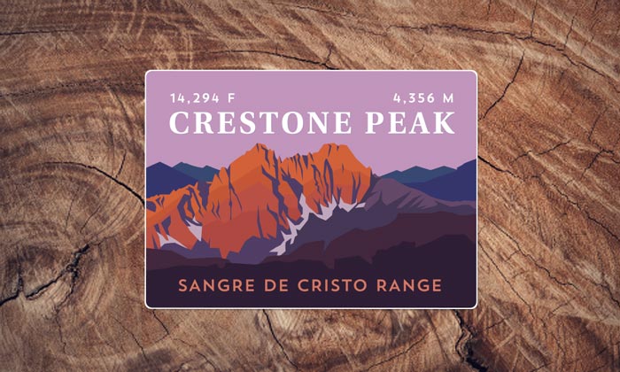 Sangre De Cristo Range Colorado 14er Sticker Pack