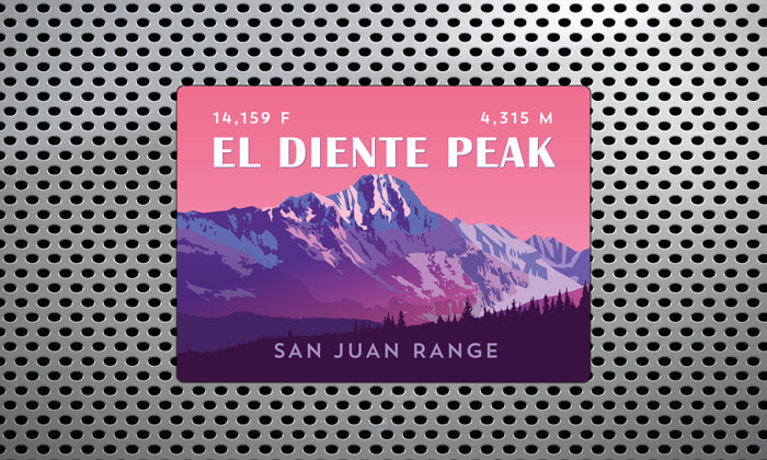 El Diente Peak Colorado 14er Magnet