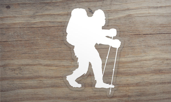Sasquatch Backpacking Die Cut Sticker