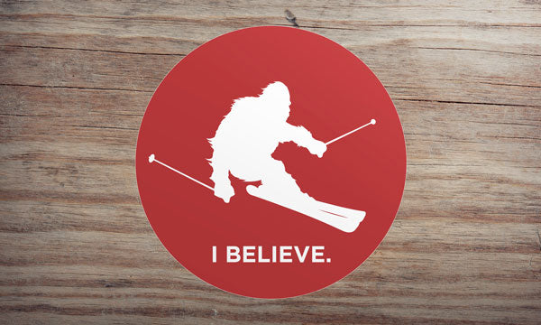 Sasquatch Skiing Sticker