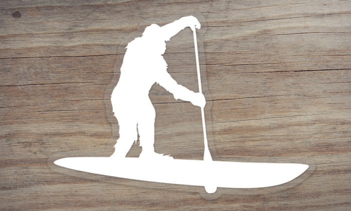 Sasquatch Stand Up Paddleboarding Sticker