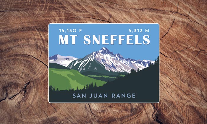 San Juan Range Colorado 14er Sticker Pack