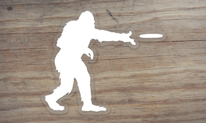 Sasquatch Playing Frisbee Sticker Decal
