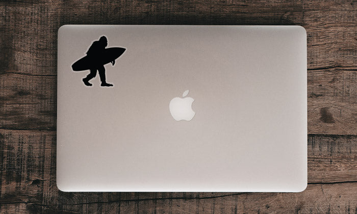Sasquatch Surfing Sticker Die cut