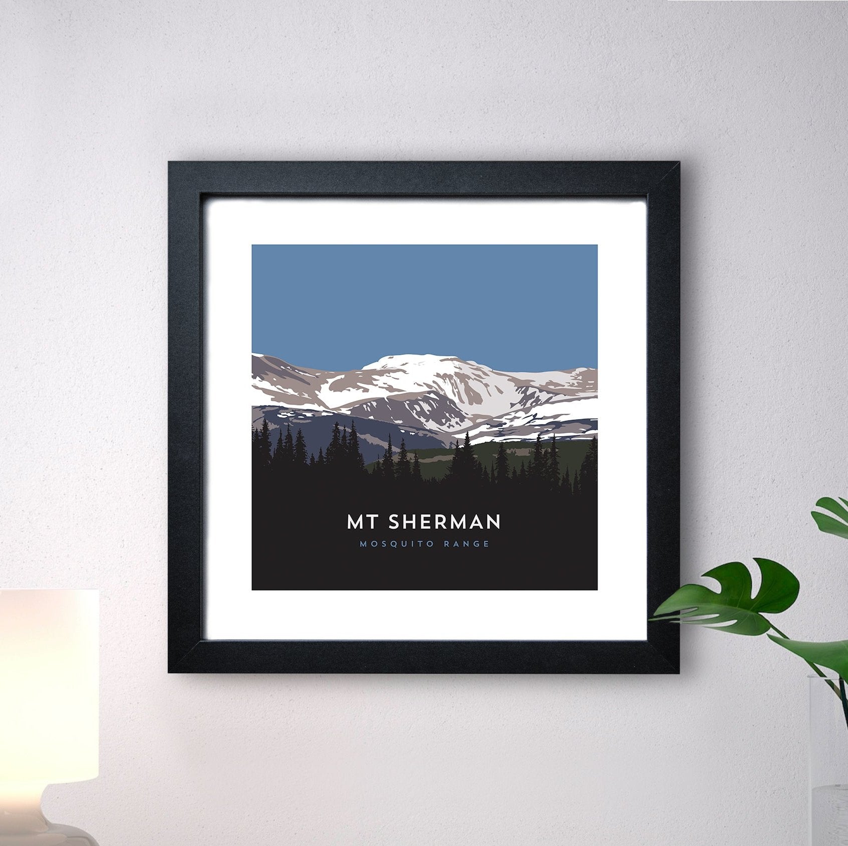 Mount Sherman Colorado 14er Framed Art Print