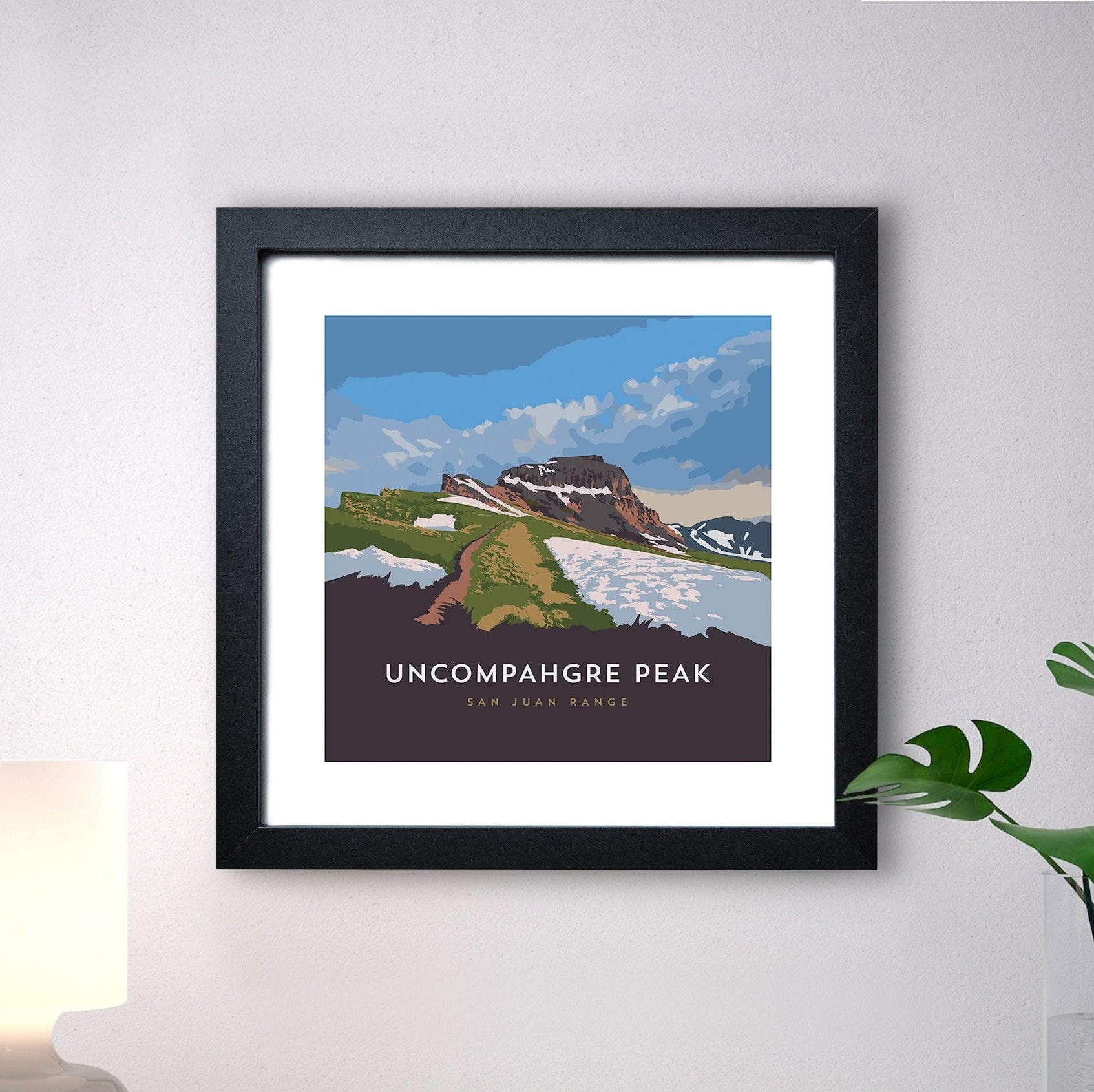 Uncompahgre Peak Colorado 14er Framed Art Print
