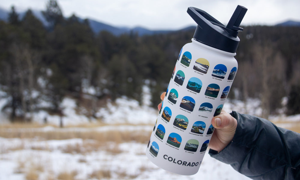 Colorado 14ers Water Bottle with Sport Lid and Straw