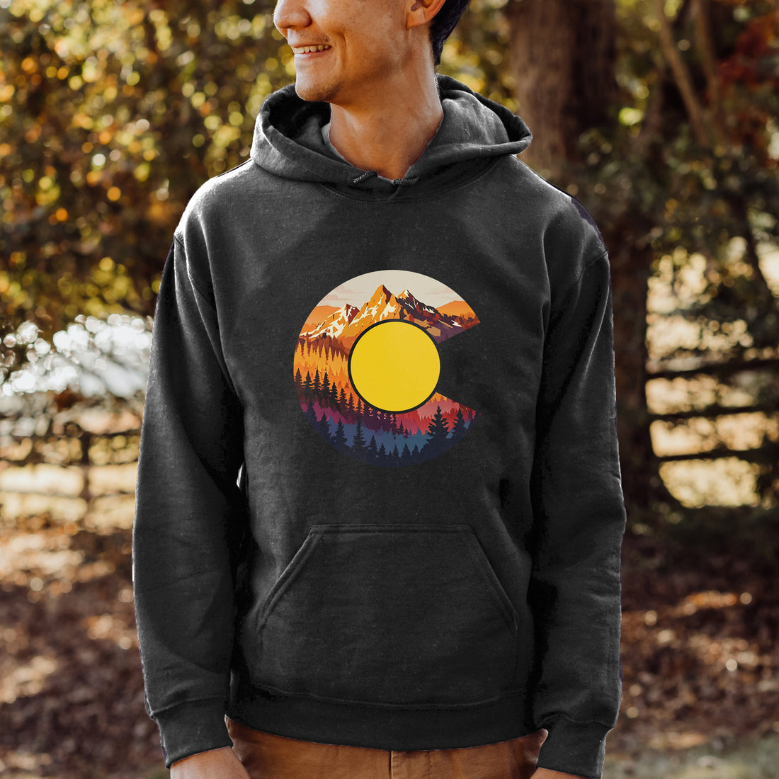 Colorado Flag Mountain Hooded Sweatshirt
