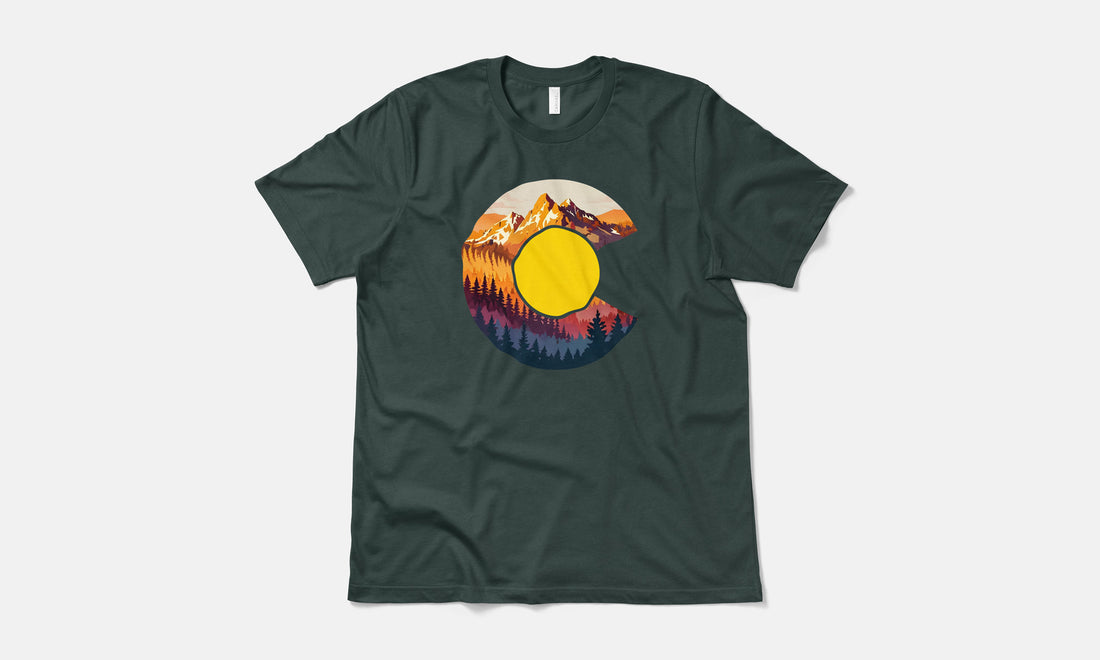 Colorado Flag Mountain T Shirt