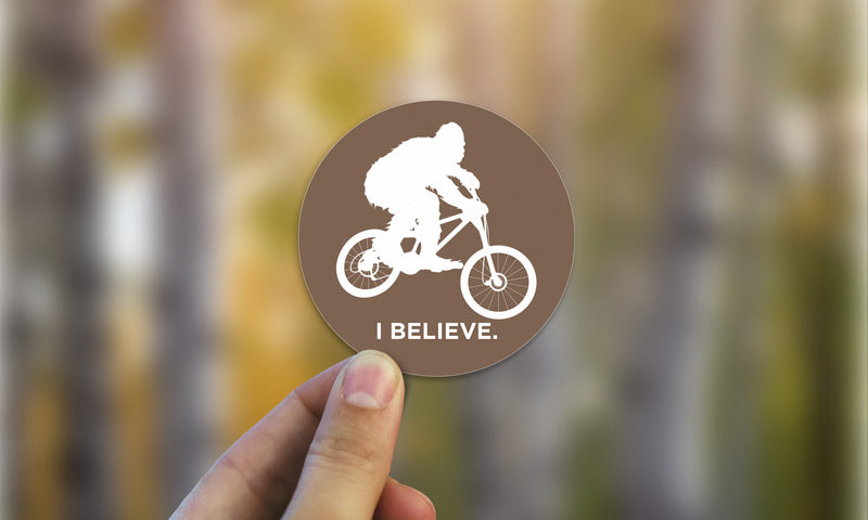 Sasquatch I Believe Mountain Biking Sticker