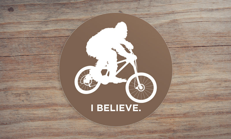 Sasquatch I Believe Mountain Biking Sticker