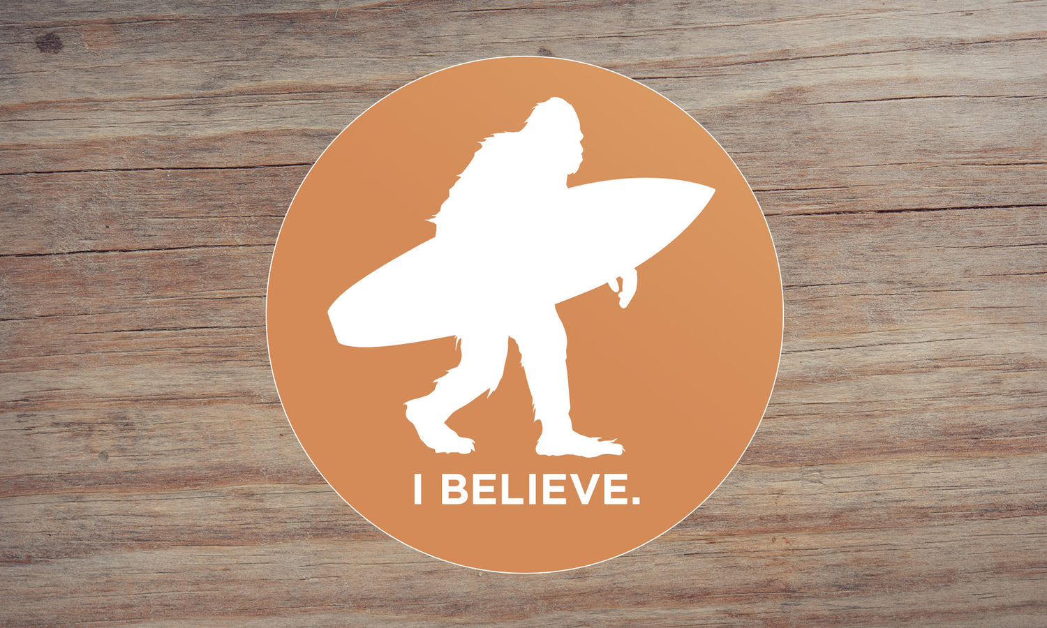 Sasquatch I Believe Surfing Sticker