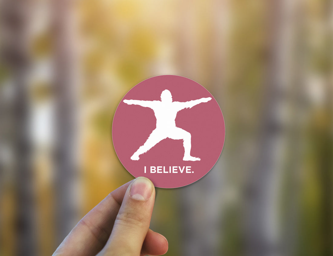 Sasquatch I Believe Yoga Sticker