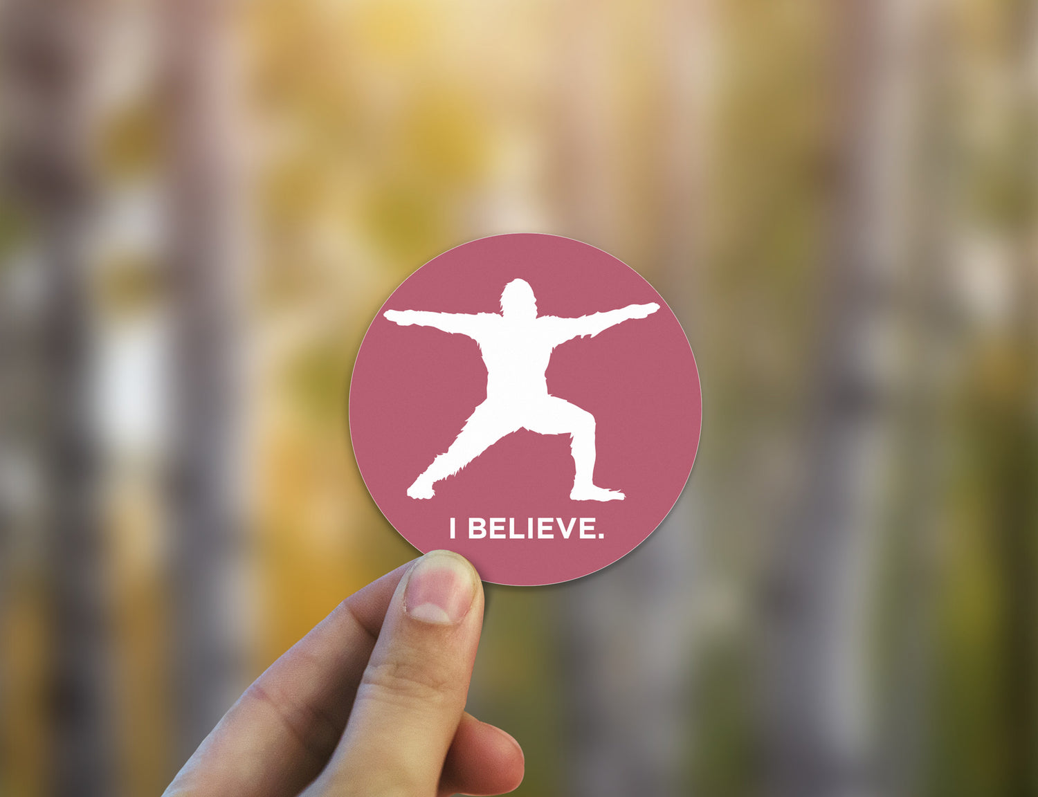 Sasquatch I Believe Yoga Sticker