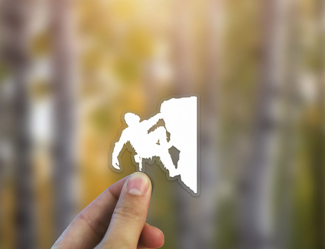 Sasquatch Rock Climbing Sticker