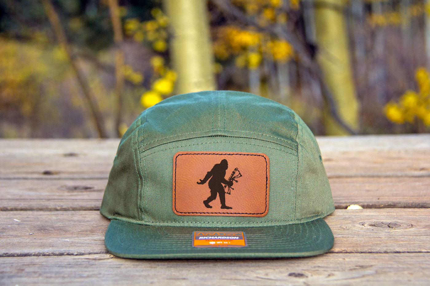 Sasquatch Archery Bow Hunting 5 Panel Hat Green