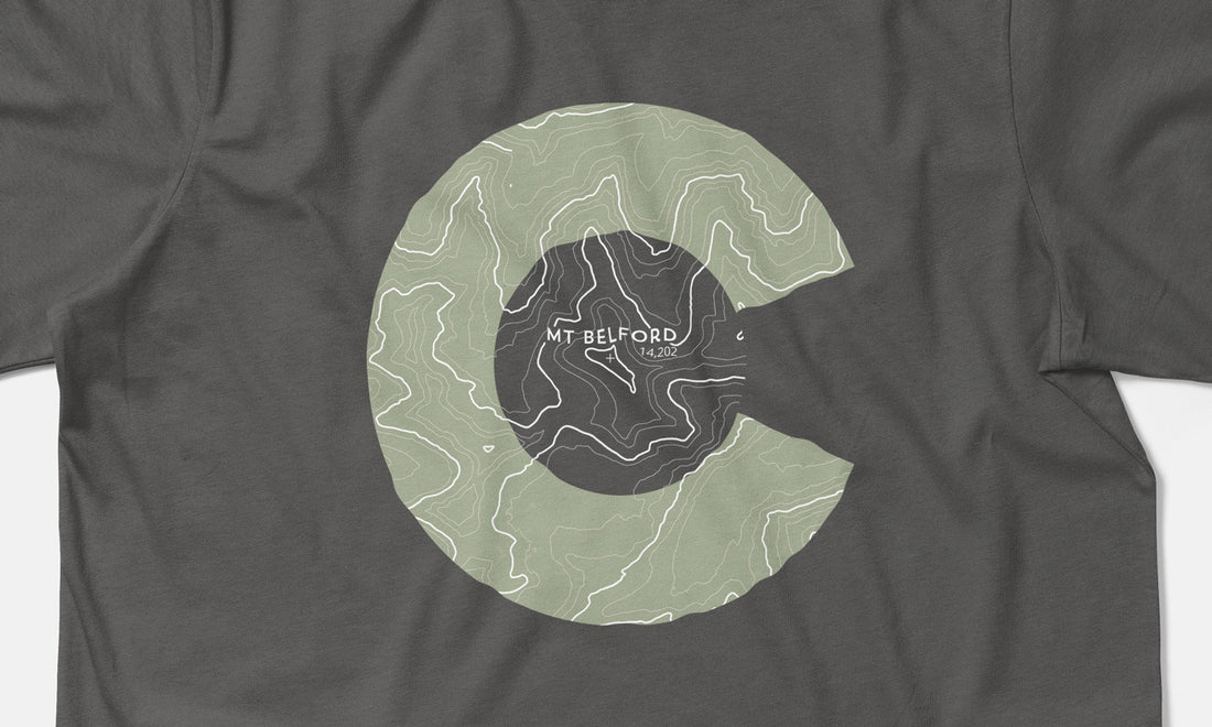 Mount Belford Topo 14er Shirt