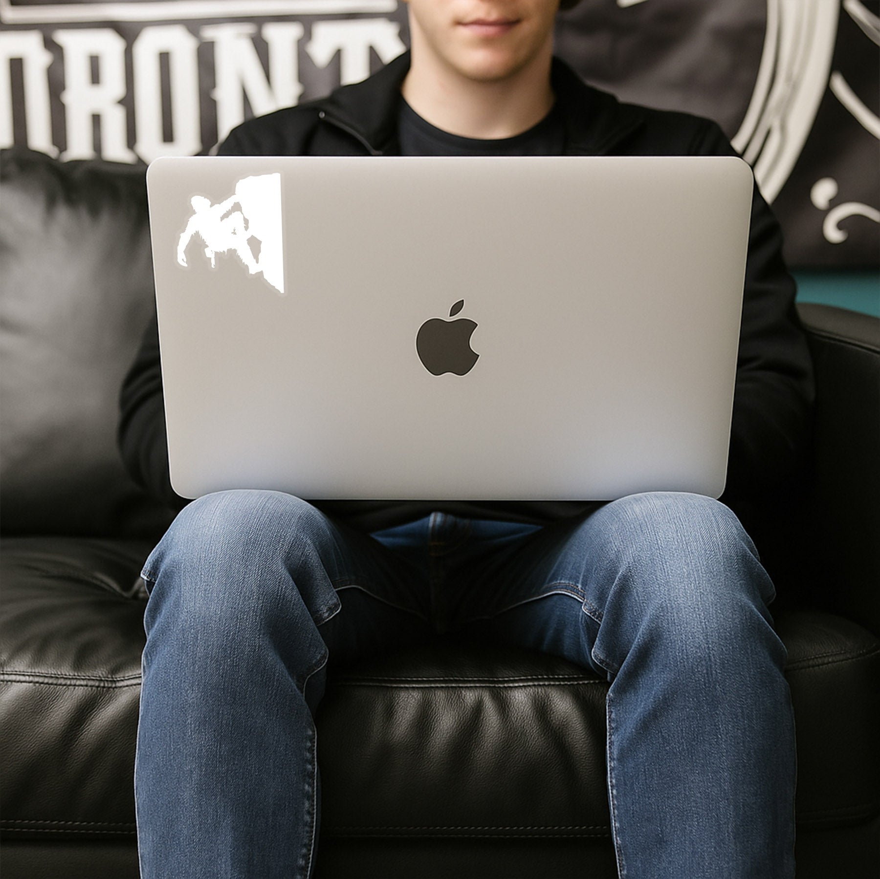 Sasquatch Rock Climbing Sticker