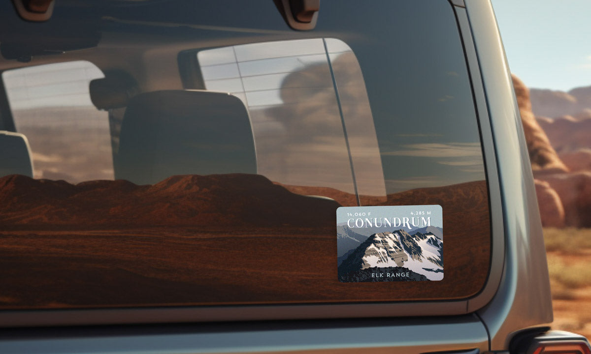 Conundrum Peak Colorado 14er Sticker on vehicle