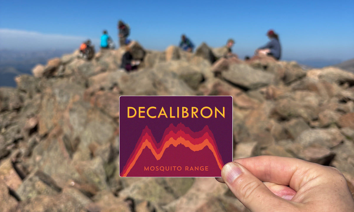 Decalibron Elevation Graph Colorado 14er Sticker