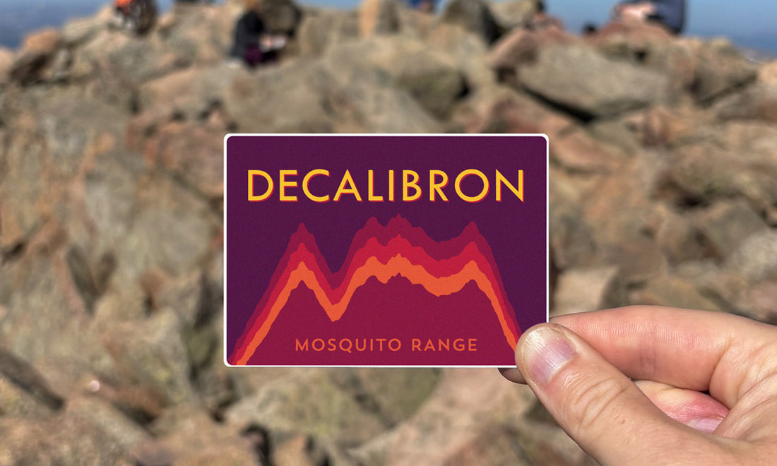 Decalibron Elevation Graph Colorado 14er Sticker