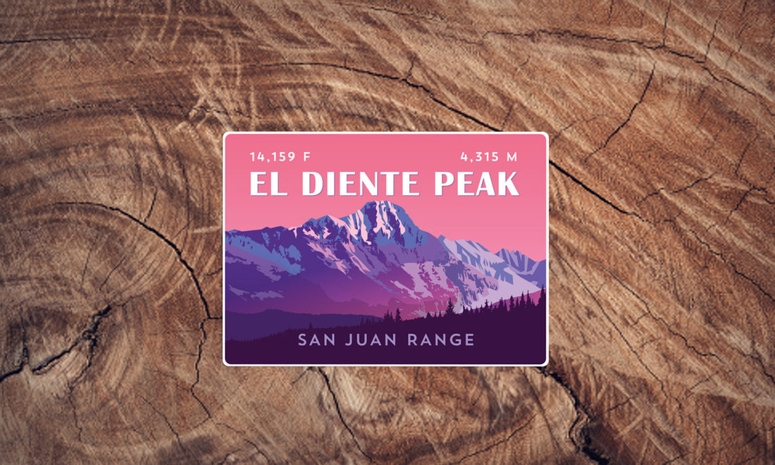 El Diente Peak Colorado 14er Sticker