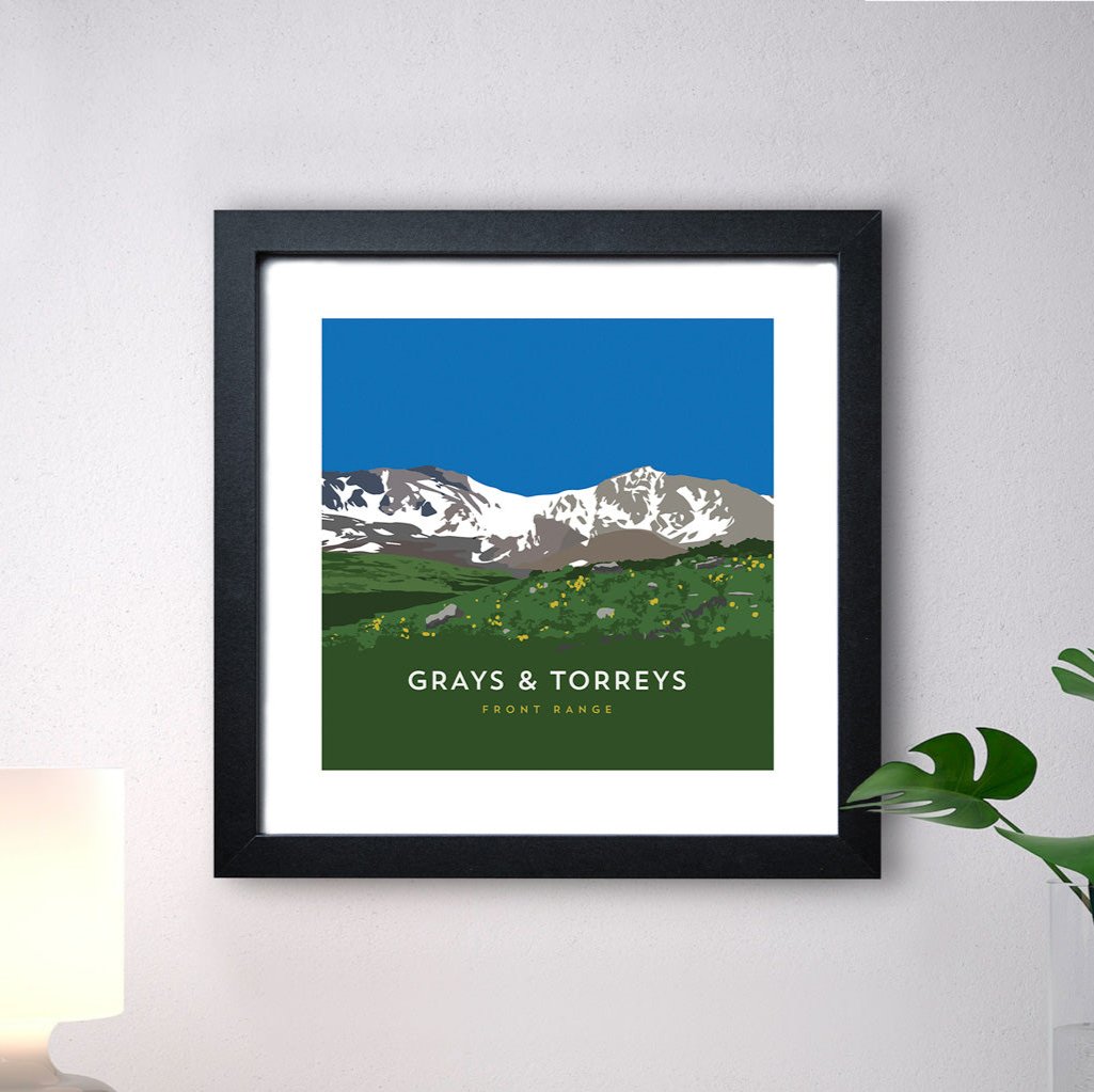 Grays and Torreys Print with Black Frame