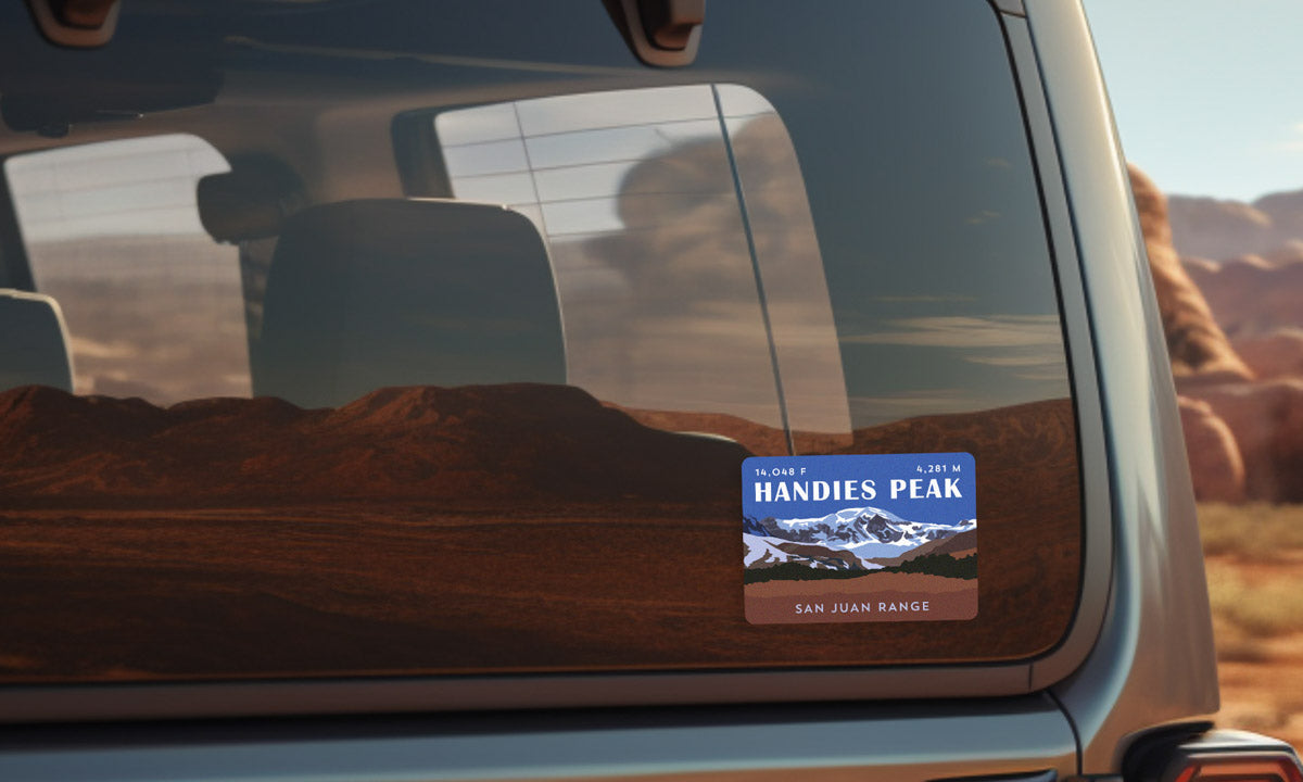 Handies Peak Colorado 14er Sticker on vehicle