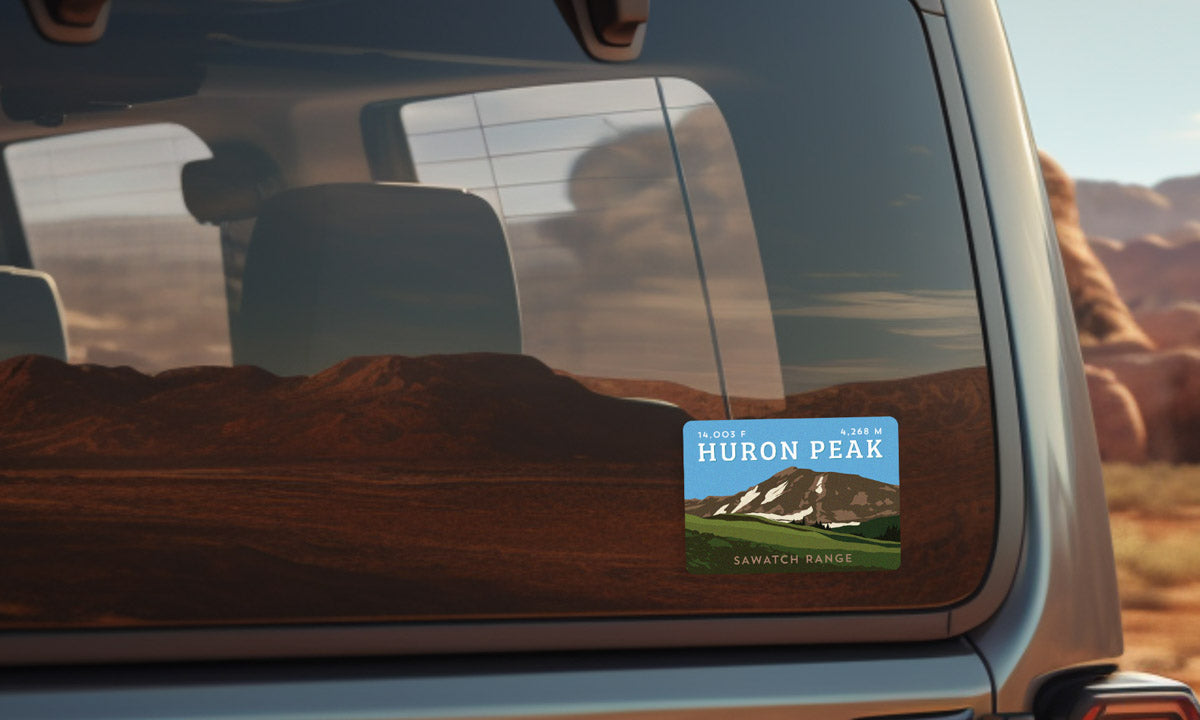 Huron Peak Colorado 14er Sticker on vehicle