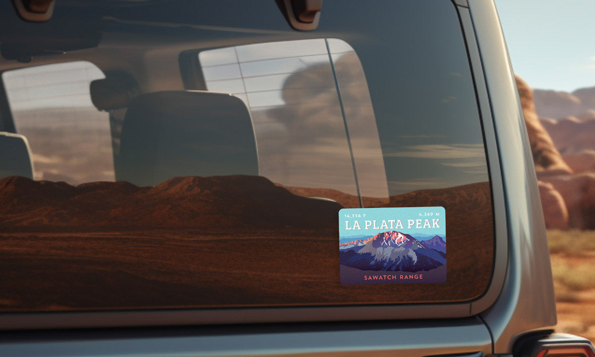 La Plata Peak Colorado 14er Sticker on vehicle