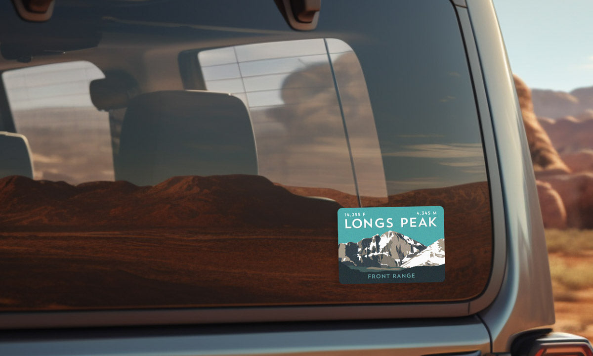 Longs Peak Colorado 14er Sticker on vehicle