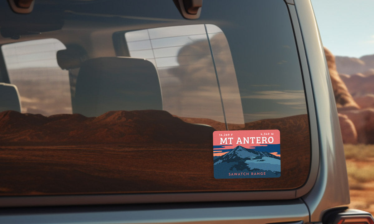 Mount Antero Colorado 14er Sticker on vehicle