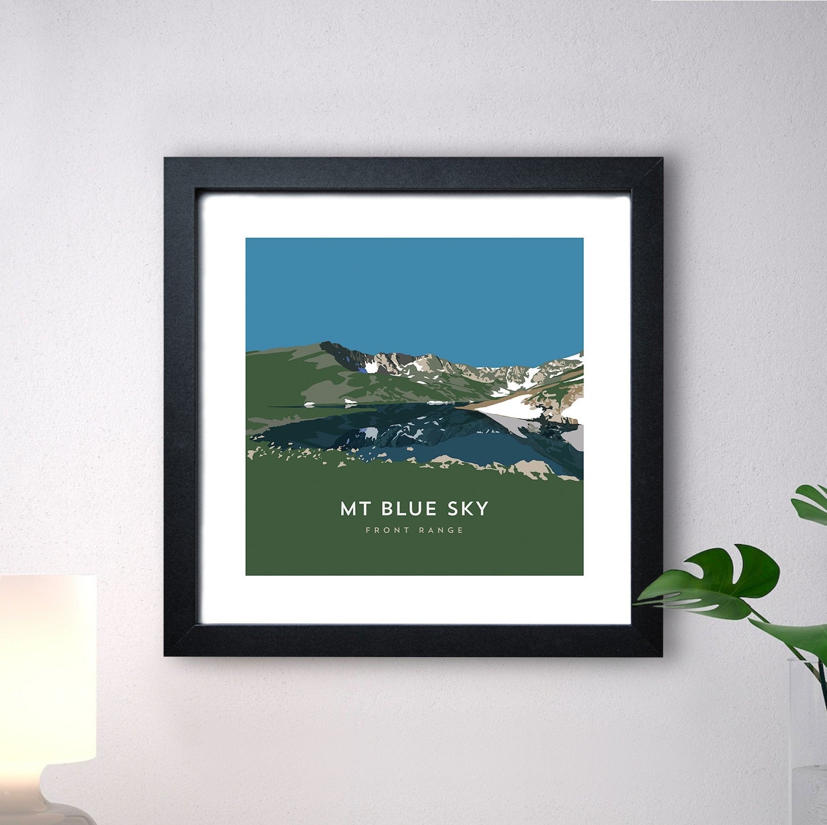 Mount Blue Sky Print with Black Frame