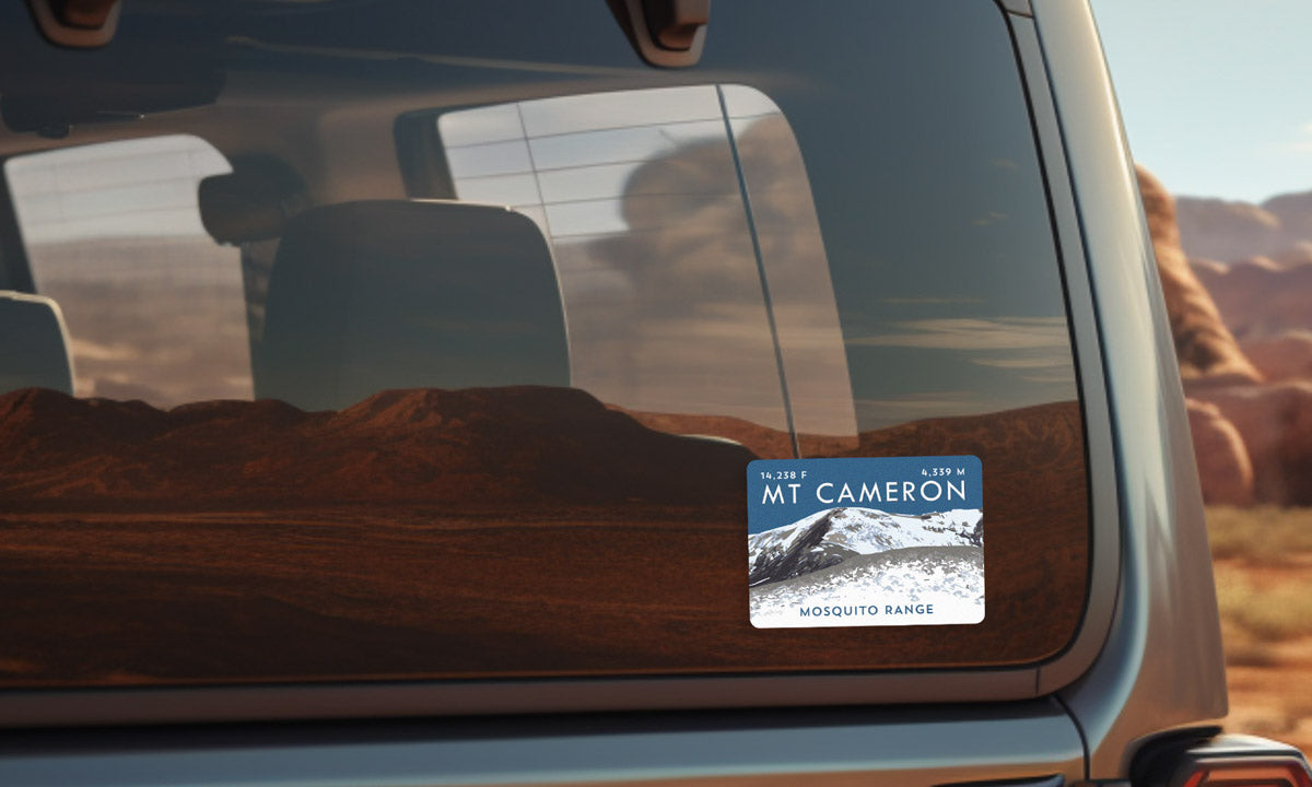 Mount Cameron Colorado 14er Sticker on vehicle