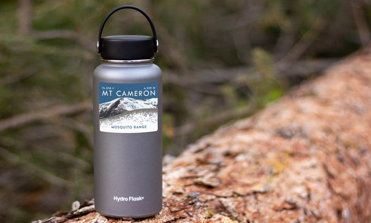 Mount Cameron Colorado 14er Sticker on water bottle