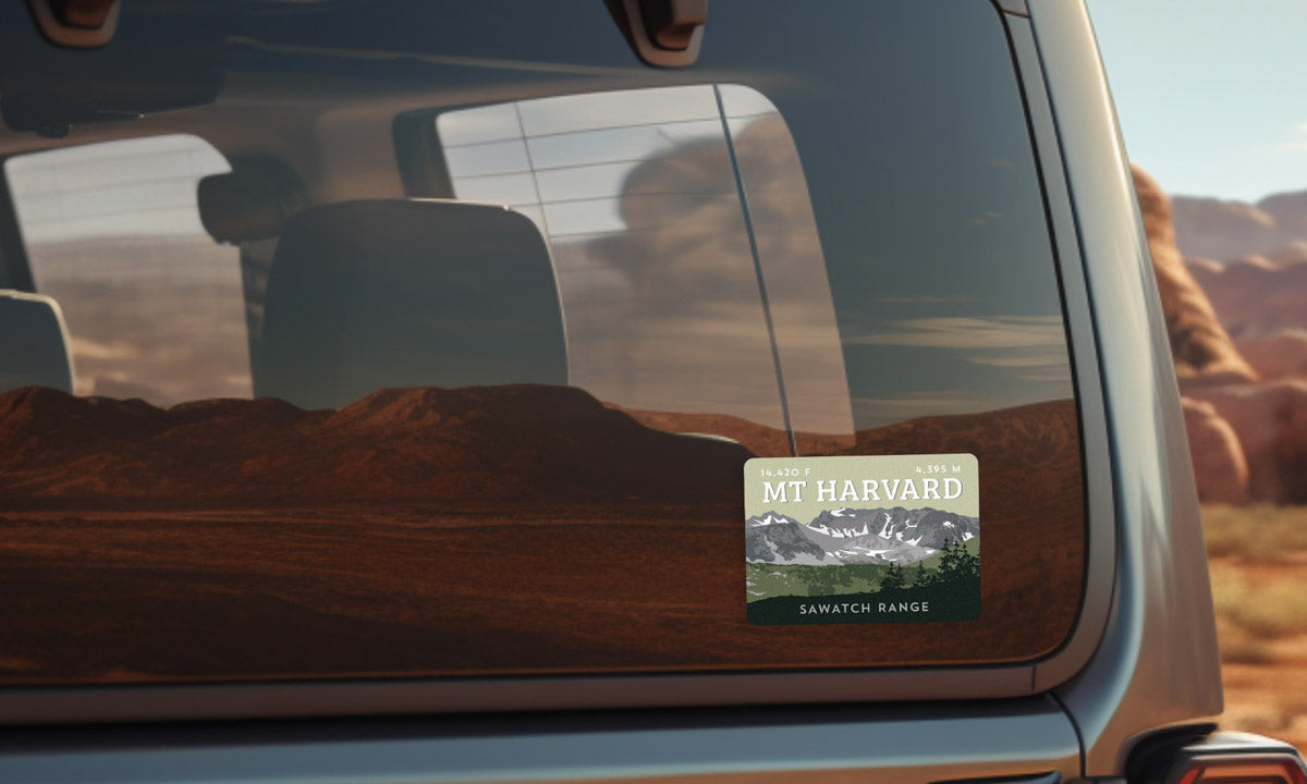 Mount Harvard Colorado 14er Sticker on vehicle