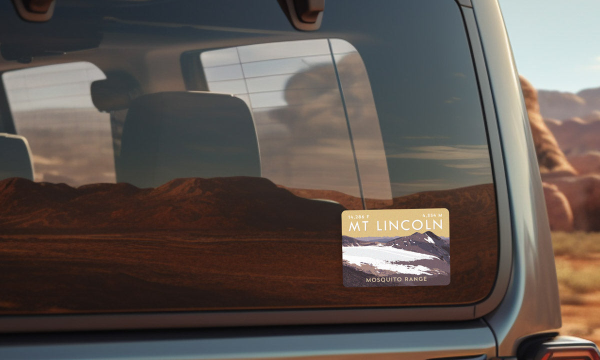 Mount Lincoln Colorado 14er Sticker on vehicle