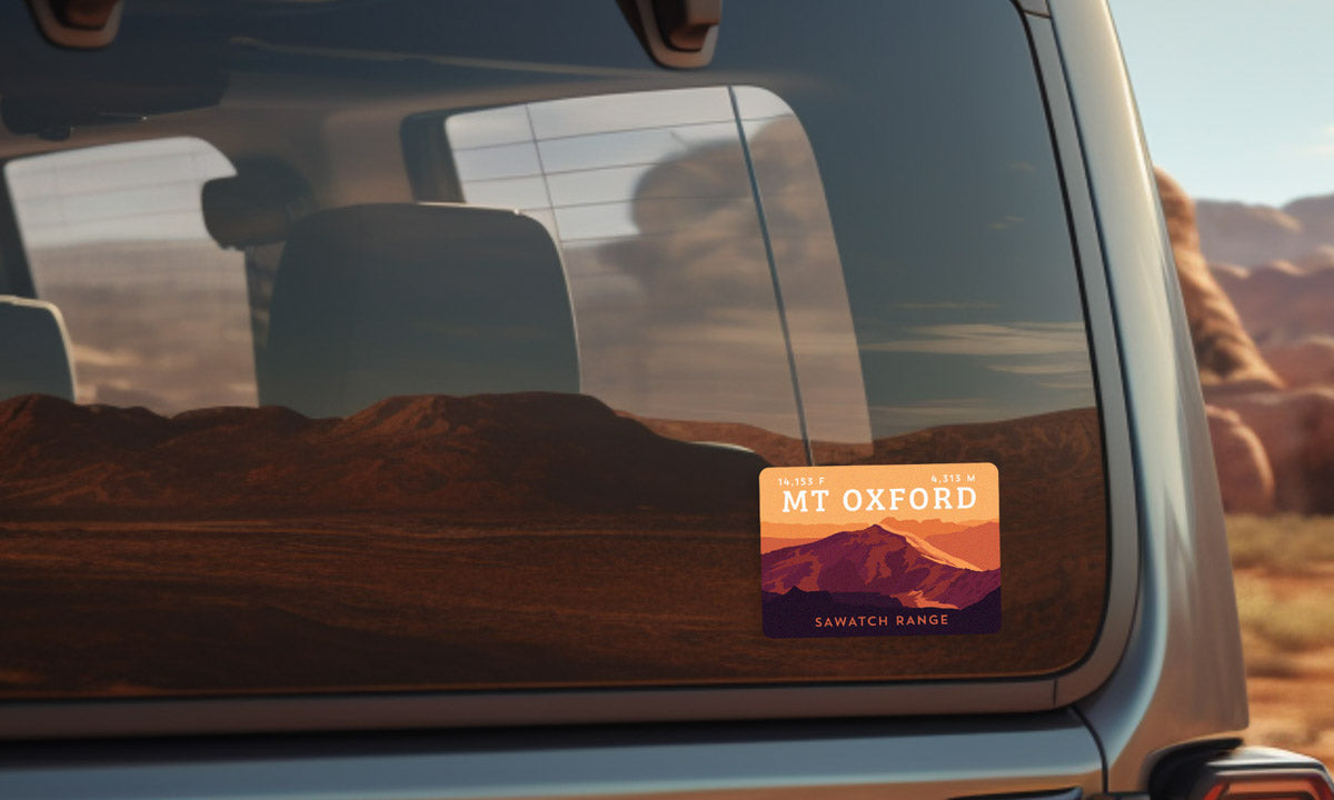 Mount Oxford Colorado 14er Sticker on vehicle