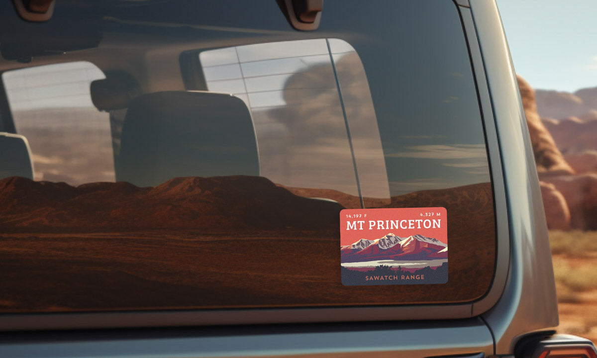 Mount Princeton Colorado 14er Sticker on vehicle