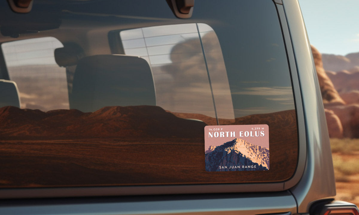 North Eolus Colorado 14er Sticker on vehicle