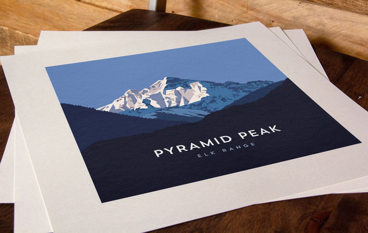 Pyramid Peak Colorado 14er Art Print